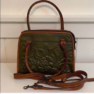 Patricia Nash Small Satchel Crossbody Bag Olive